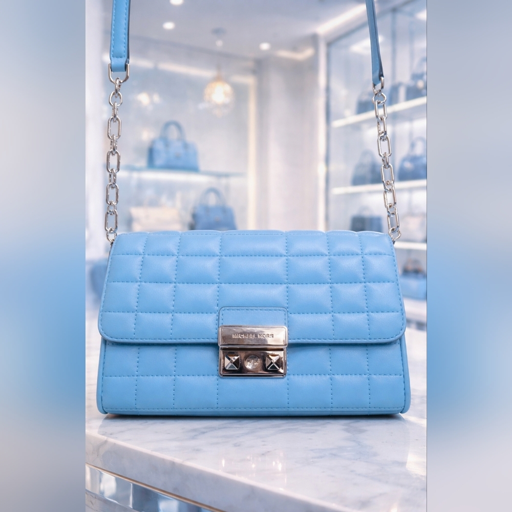 Michael Kors Blue Quilted Shoulder Bag